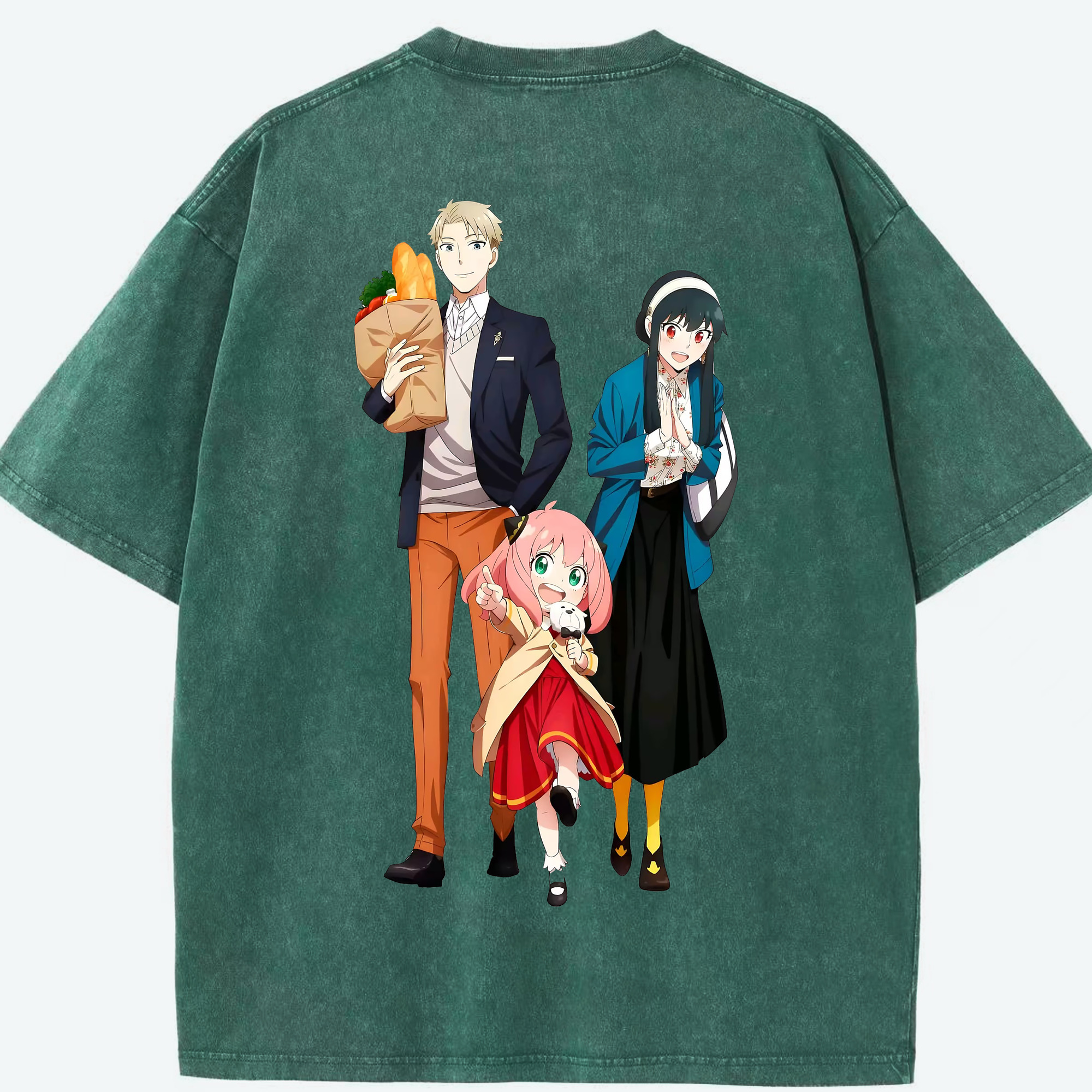（画像用） SPY×FAMILY间谍家家酒 綿100% ヴィンテージ風 半袖Tシャツ（背面プリント）